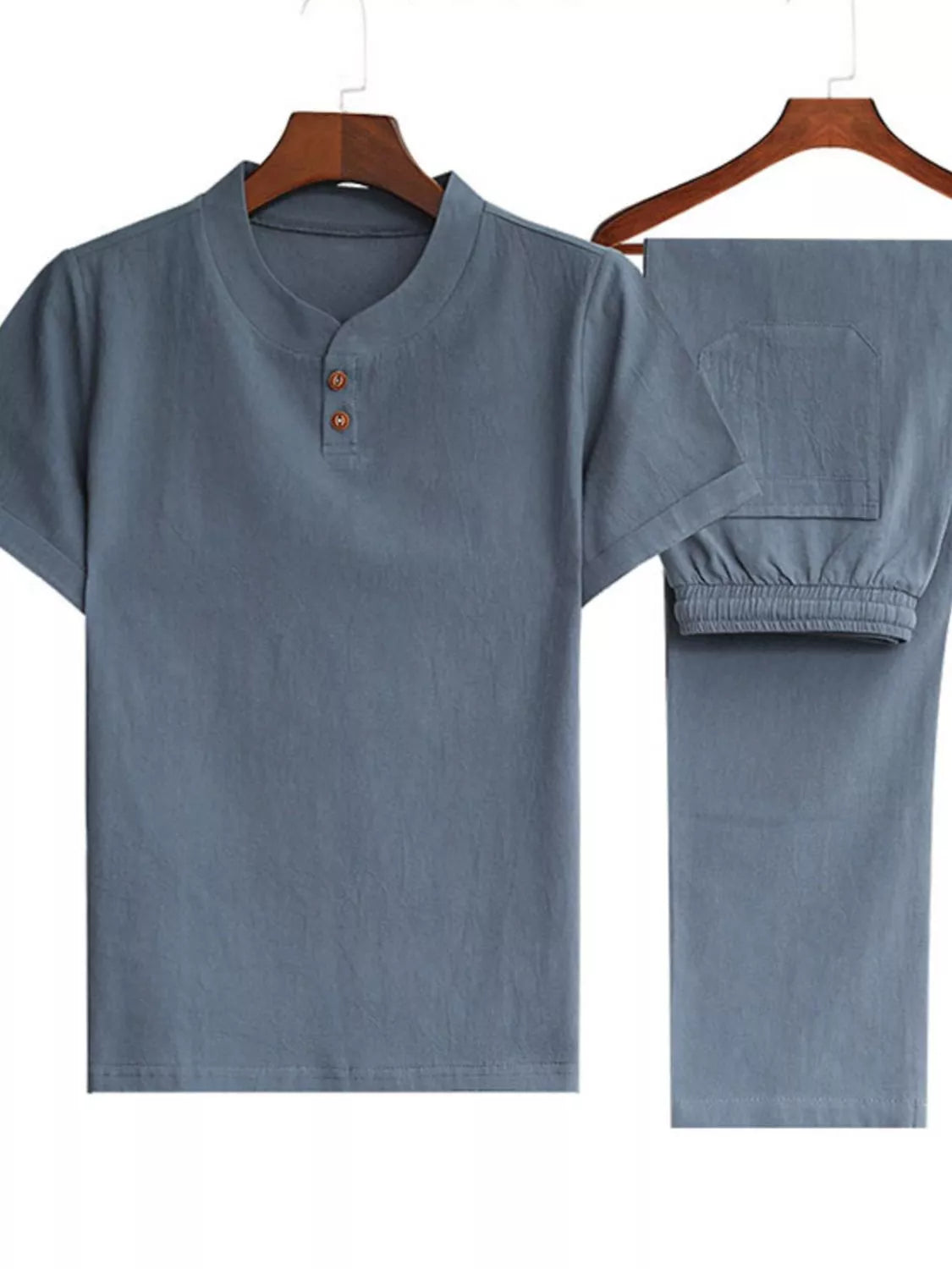 Men's Plus Size Casual Short Sleeve Top & Pants Set - Lilixa.store