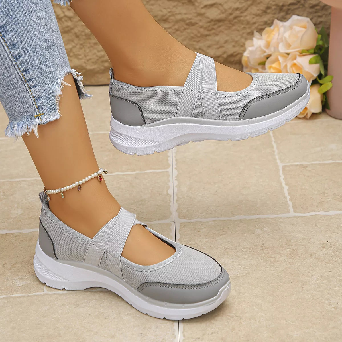 Comfortable Slip-Ons with Elastic Straps - Lilixa.store
