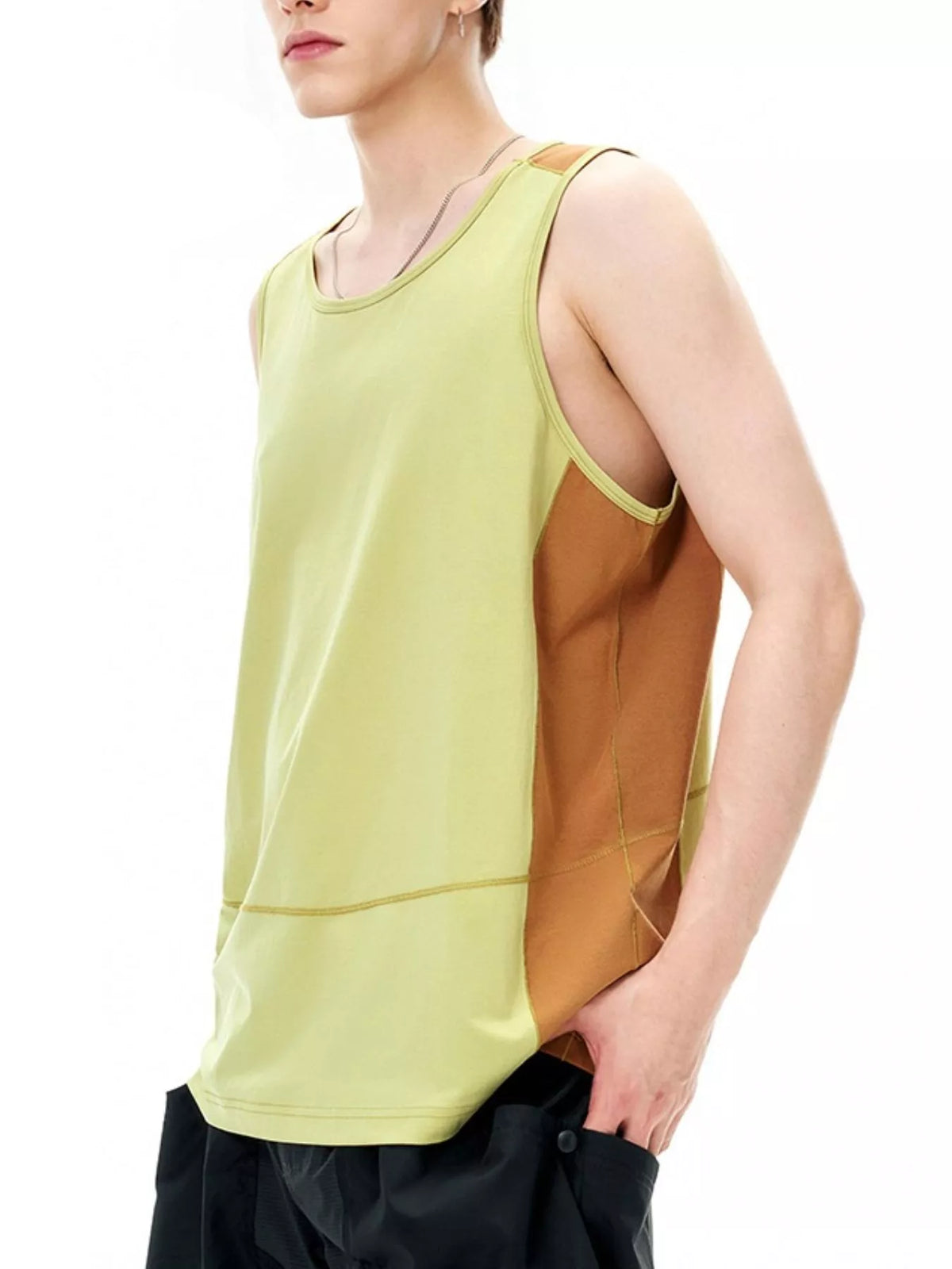 Men's Color Block Round Neck Tank