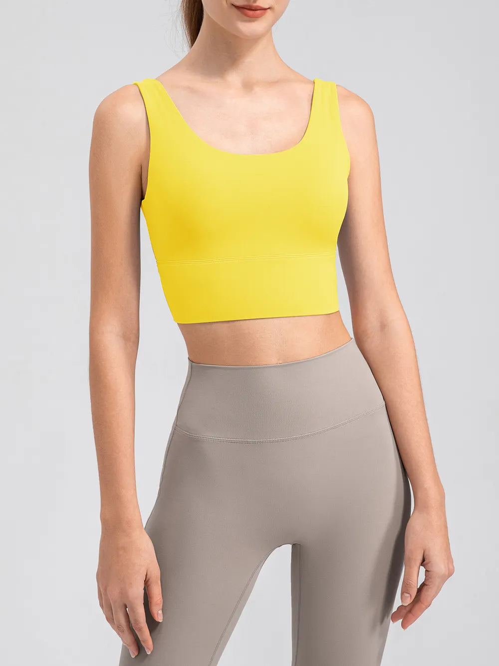 Scoop Neck Wide Strap Active Tank - Lilixa.store