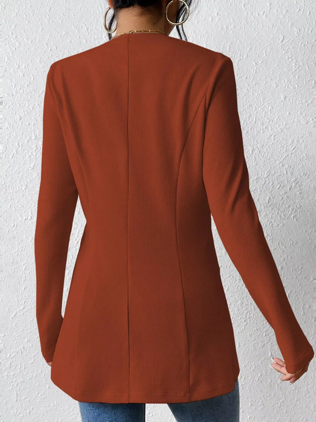 Single-Button Long Sleeve Blazer - Lilixa.store