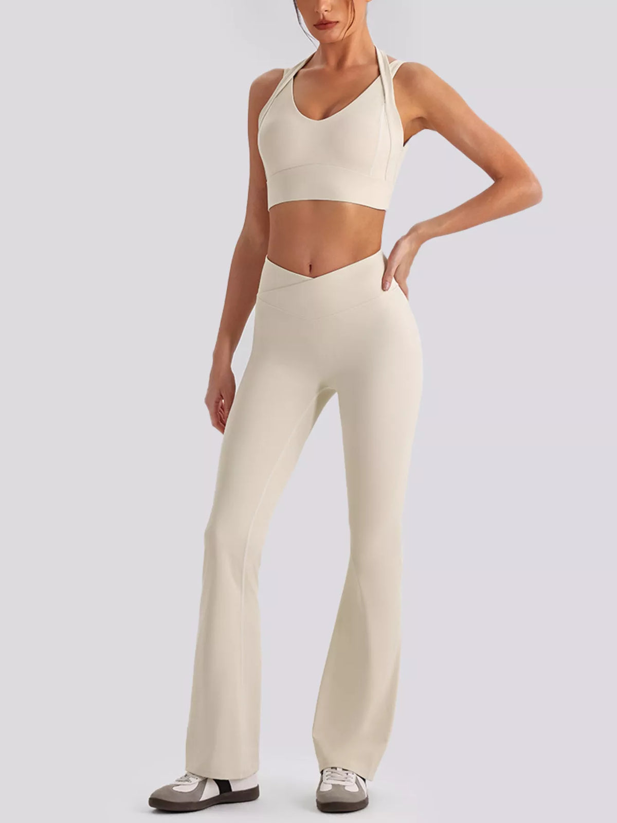 Seamless Criss-Cross V-Neck Tank and Leggings Active Set - Lilixa.store
