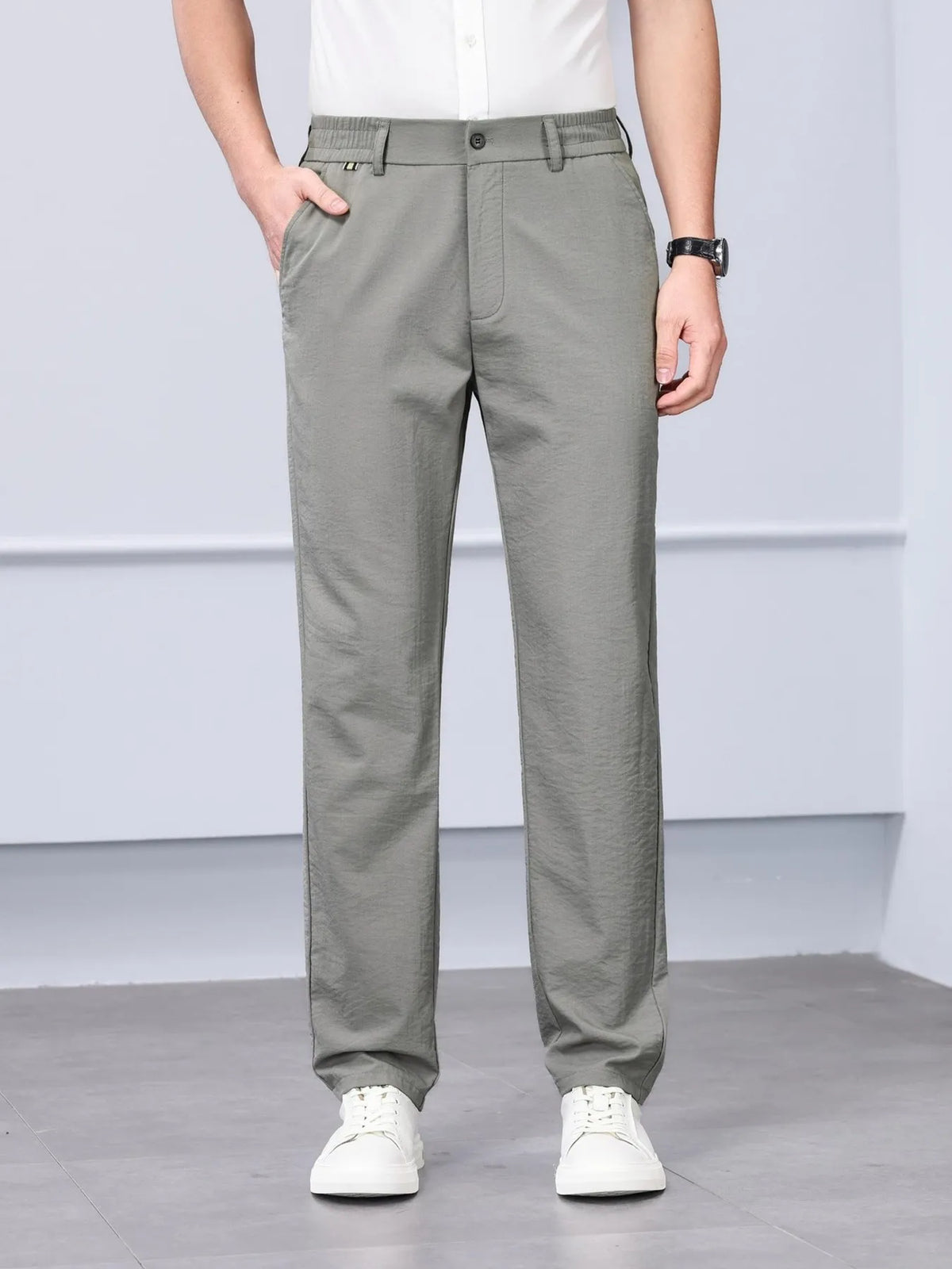 Men's Plus Size Classic Fit Dress Pants in Gray