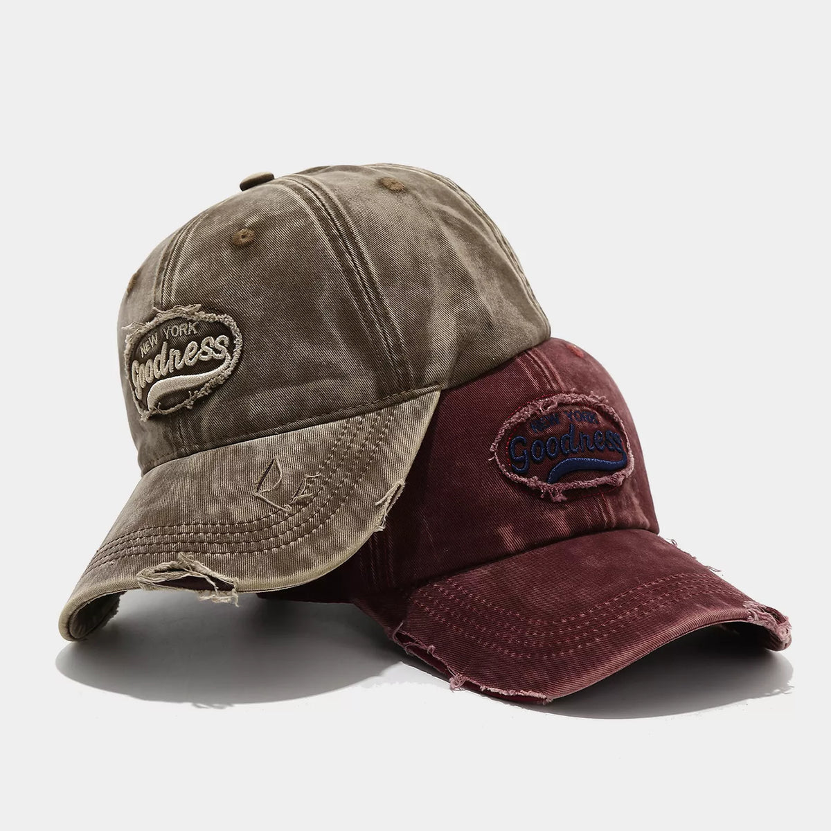 Distressed Washed Cotton Baseball Cap - Lilixa.store