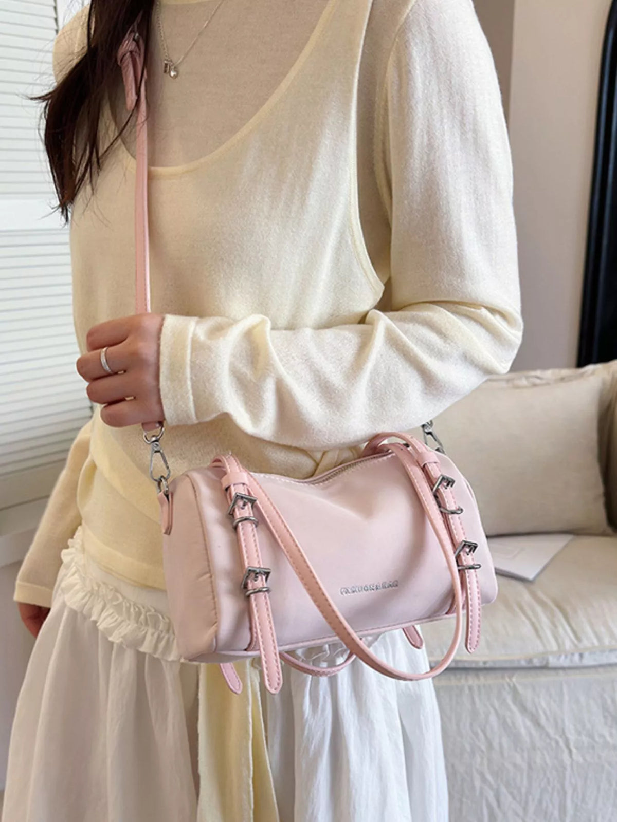 Buckle Detail Shoulder Bag - Lilixa.store