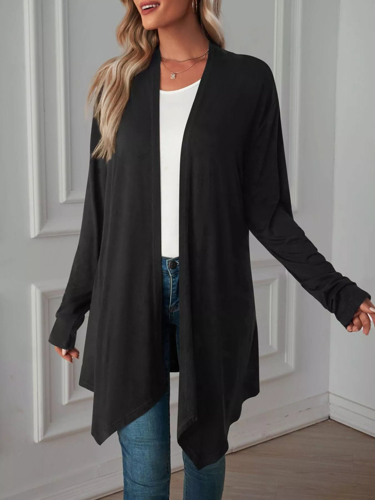Lightweight Open Front Cardigan - Lilixa.store