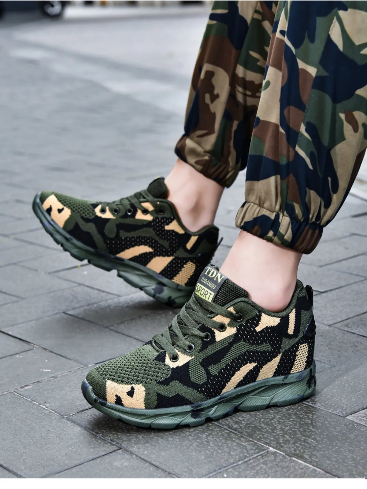 Camouflage Mesh Athletic Sneakers, view 4