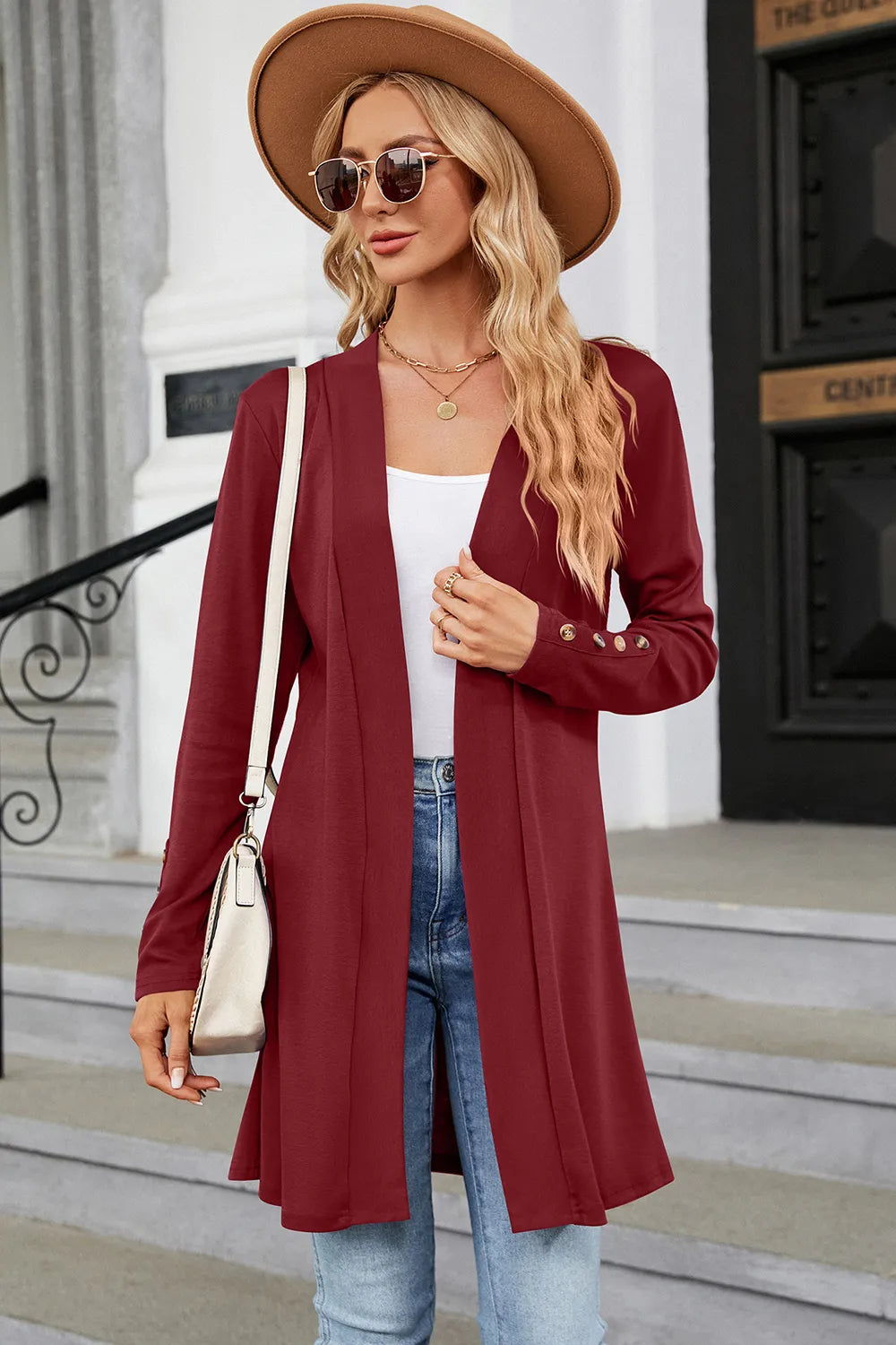 Open Front Long Sleeve Cardigan, view 3
