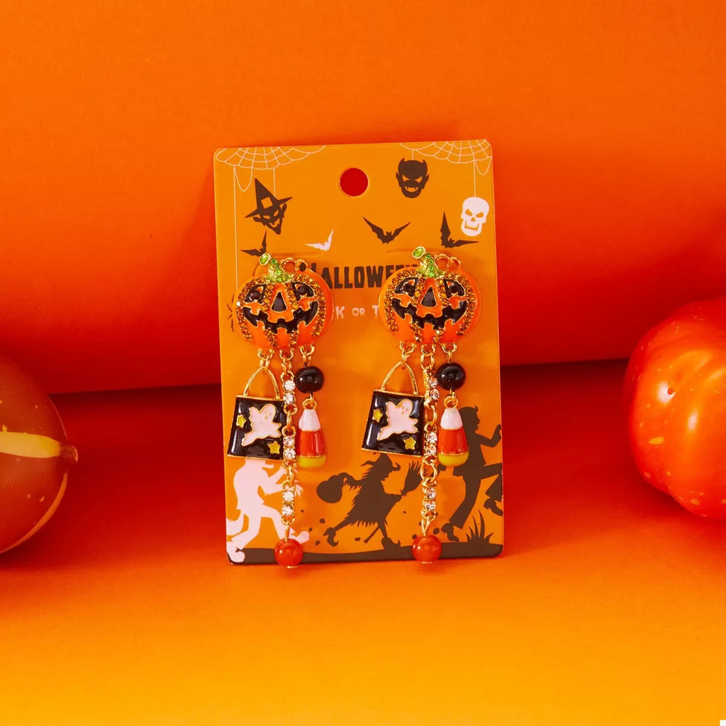 Halloween Pumpkin Drop Earrings - Lilixa.store