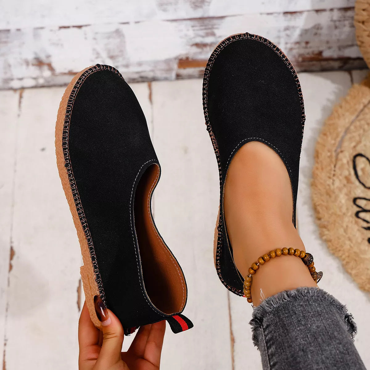 Round Toe Flats Slip-Ons, view 3