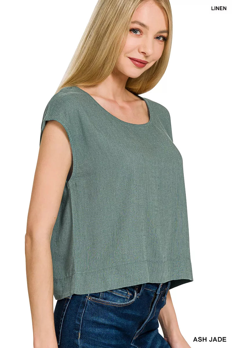 Zenana Linen Sleeveless Top - Lilixa.store