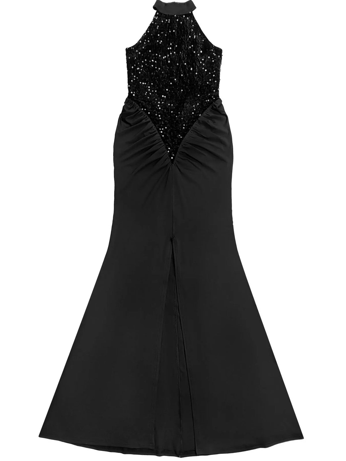 Sequin High Slit Sleeveless Maxi Dress - Lilixa.store