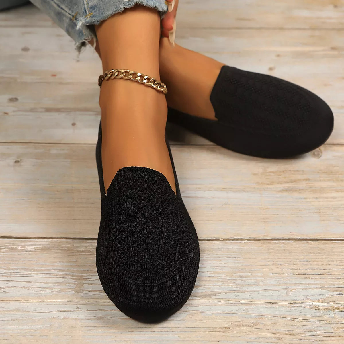 Breathable Knitted Slip-Ons
