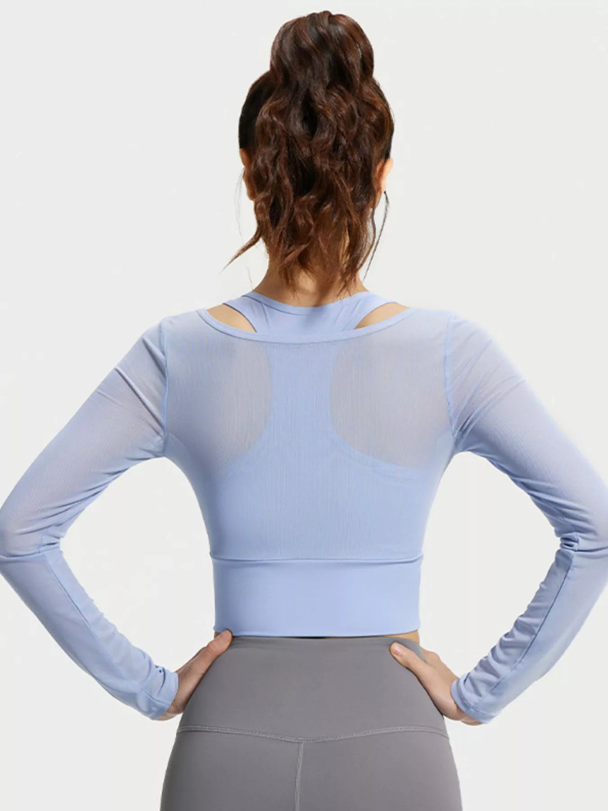 Long Sleeve Active T-Shirt with Built-in Bra