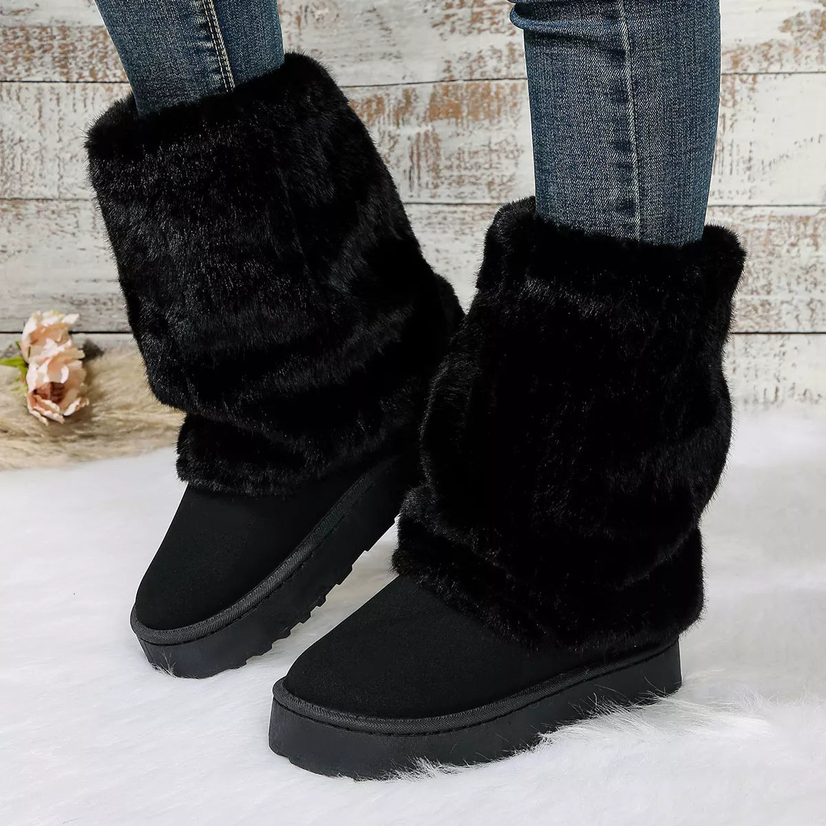 Round Toe Platform Boots