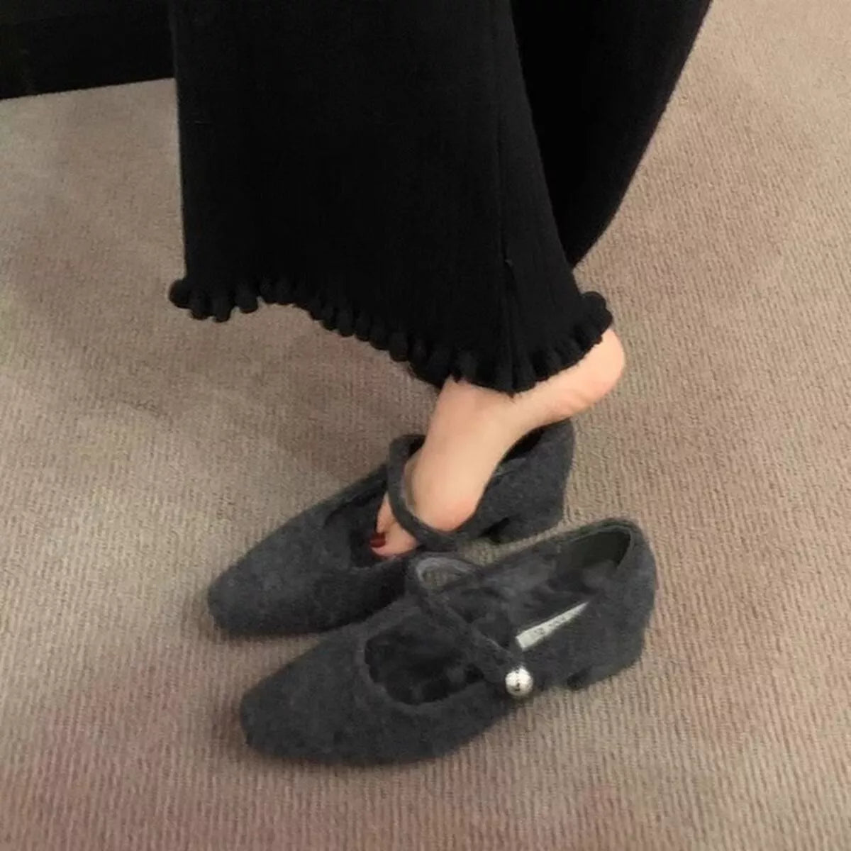 Elegant Block Heel Mary Jane Loafers, view 5