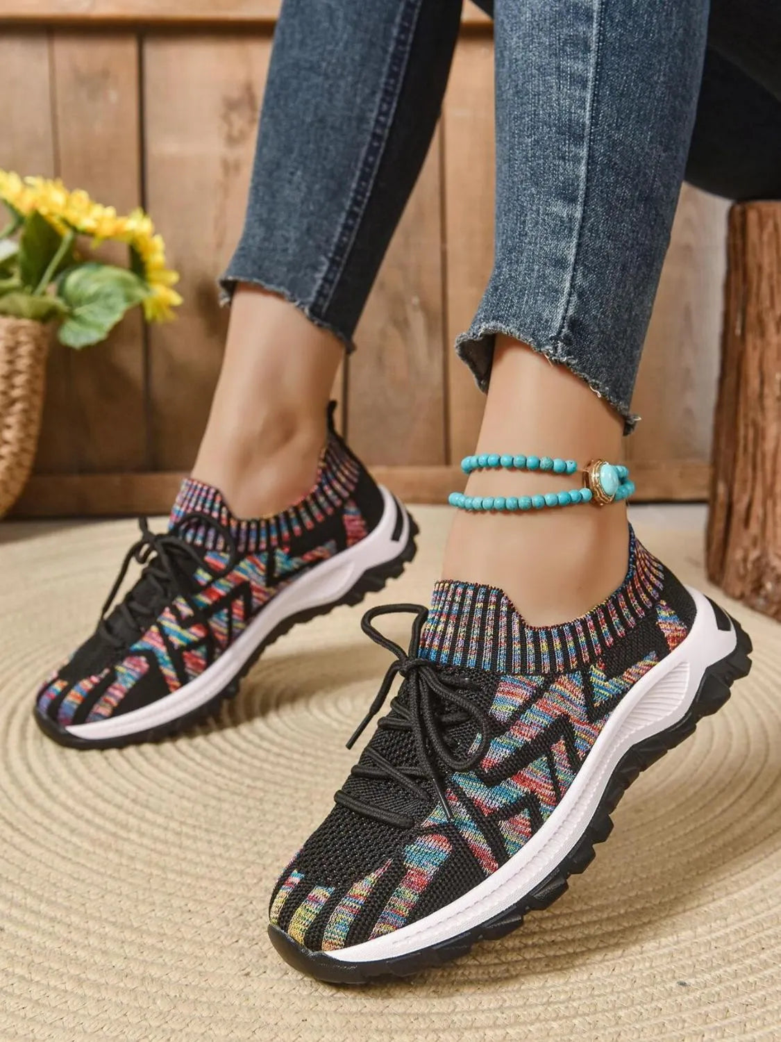 Mesh Knit Lace Up Athletic - Lilixa.store