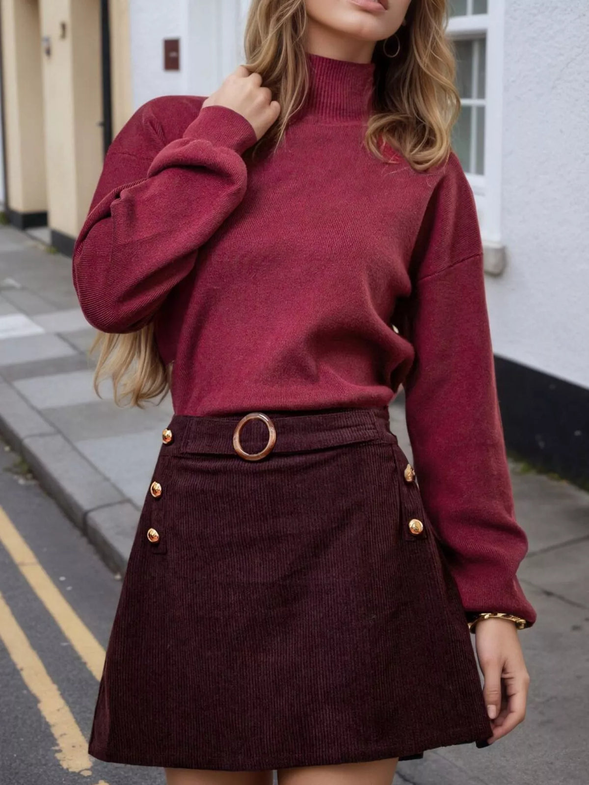 High-Waisted Corduroy Mini Skirt - Lilixa.store