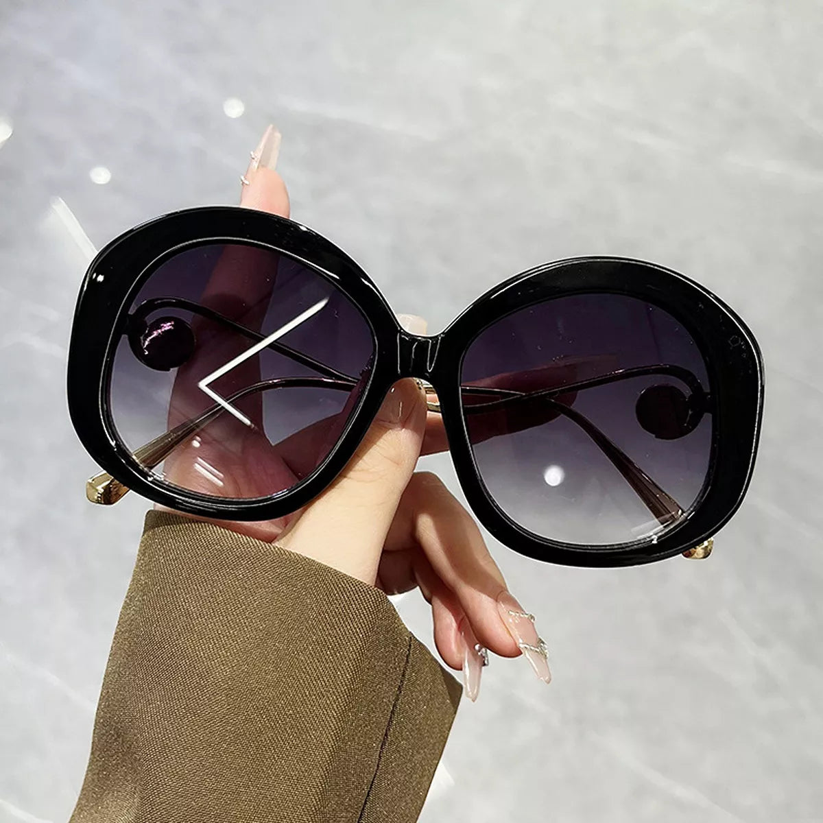 Oversized Round Frame Sunglasses - Lilixa.store