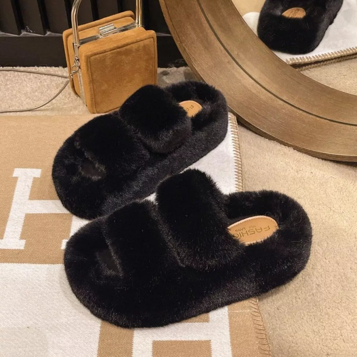 Fuzzy Open Toe Slippers - Lilixa.store