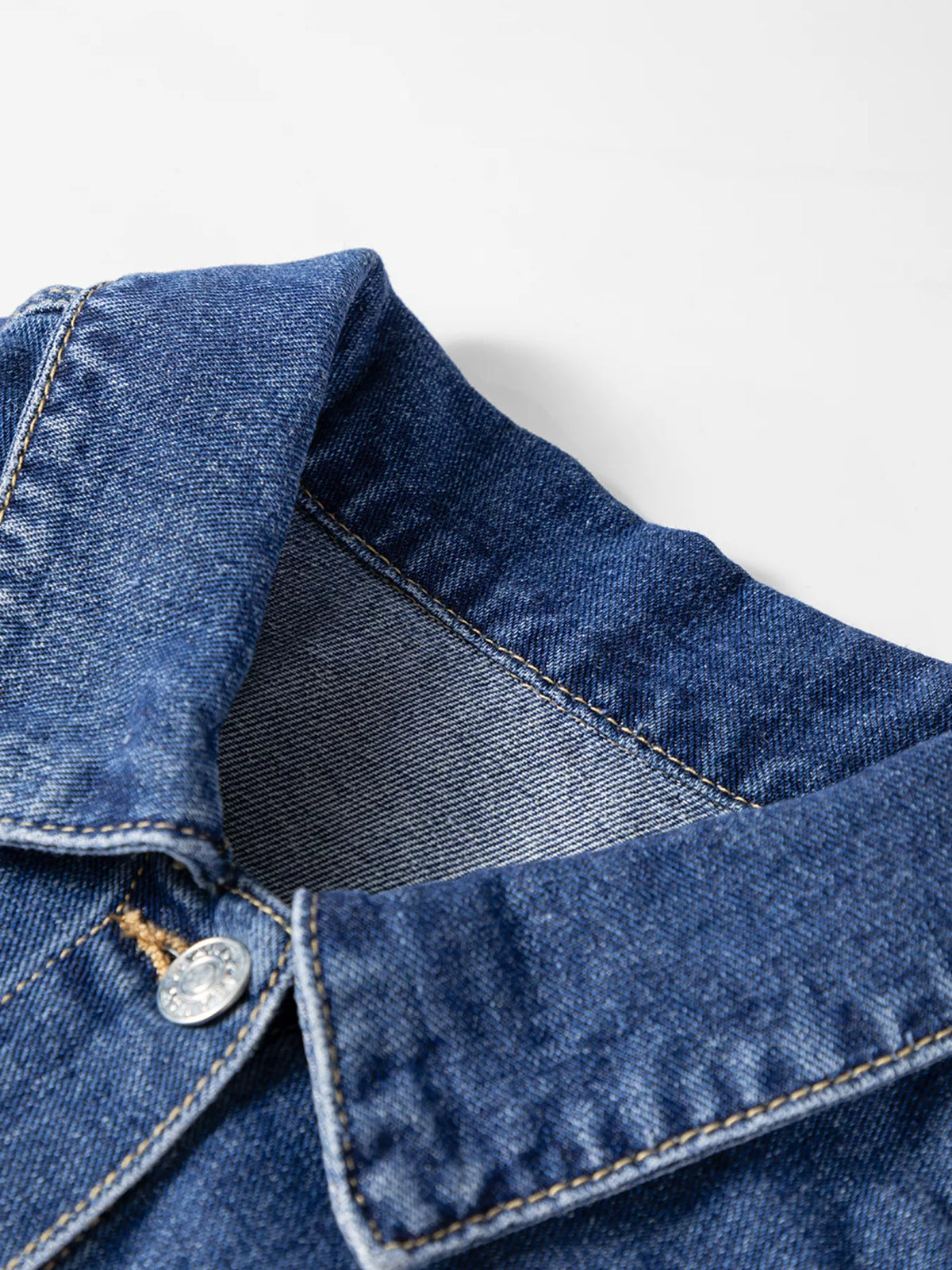 Color Block Patchwork Raw Hem Denim Jacket in Light Gray, view 12