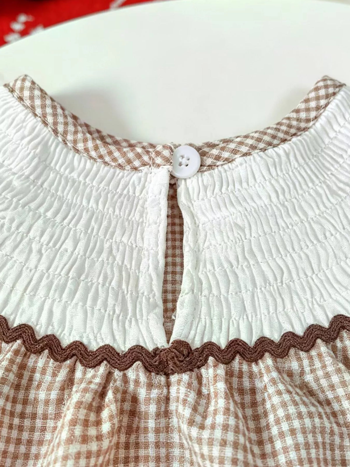 Children's Gingham Football Puff Sleeve Dress - Lilixa.store