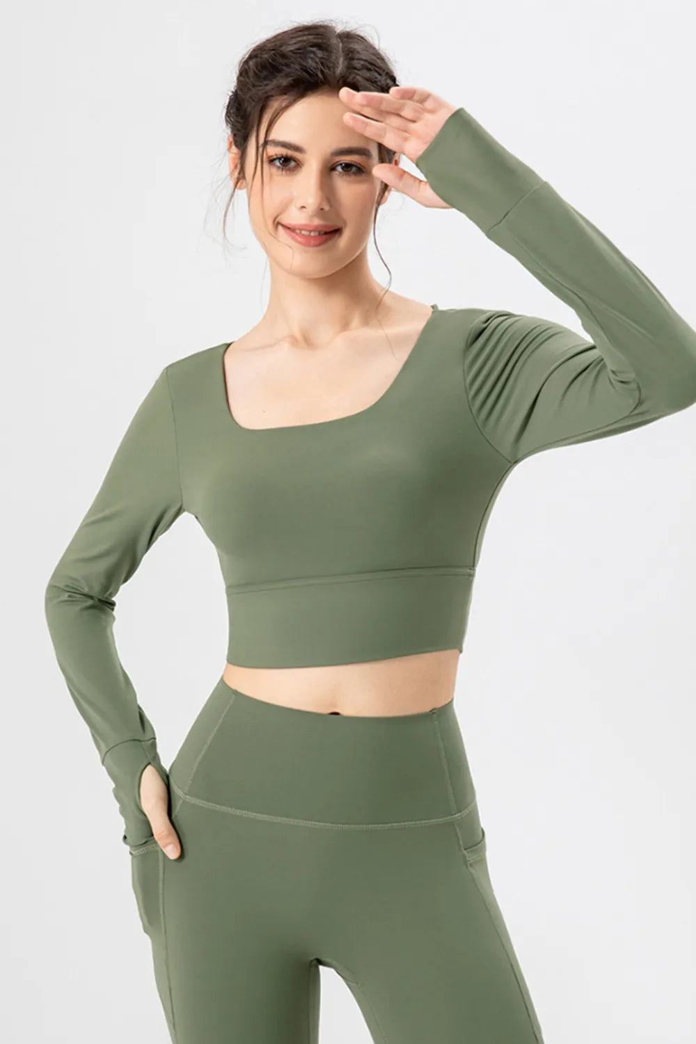 Square Neck Crisscross Active T-Shirt - Lilixa.store