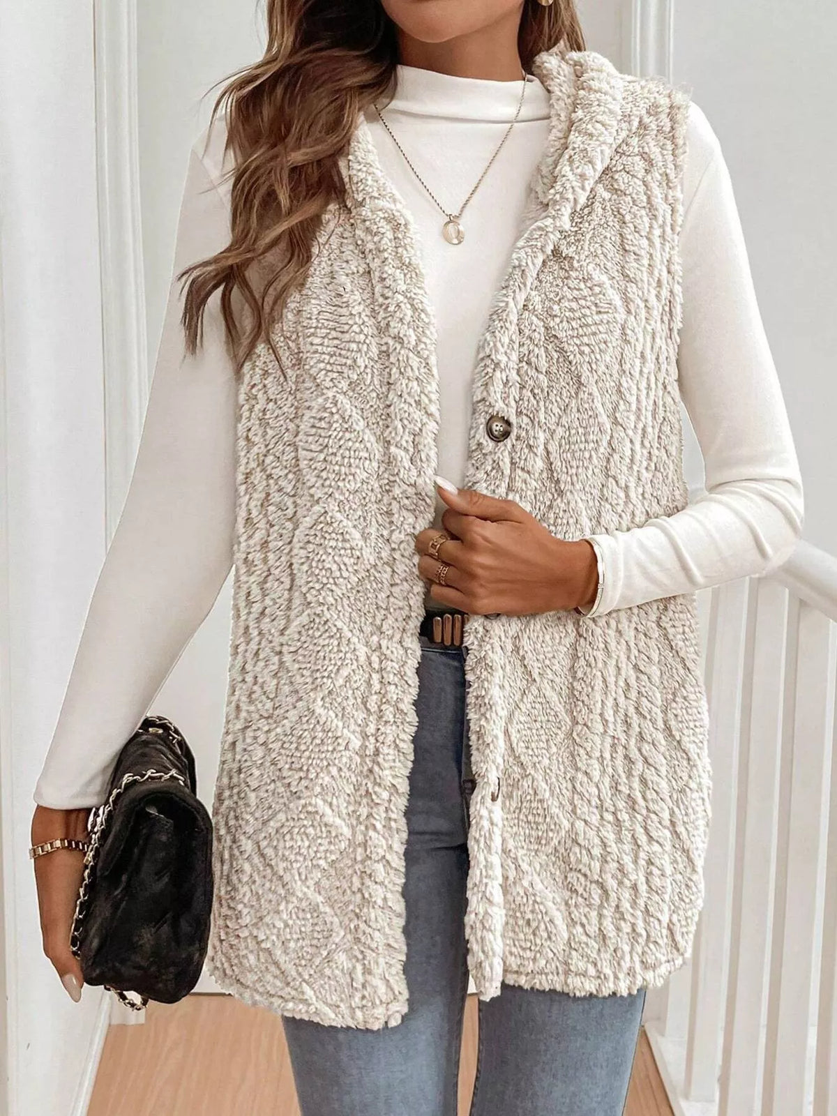 Cozy Sherpa Fleece Hooded Vest Coat - Lilixa.store