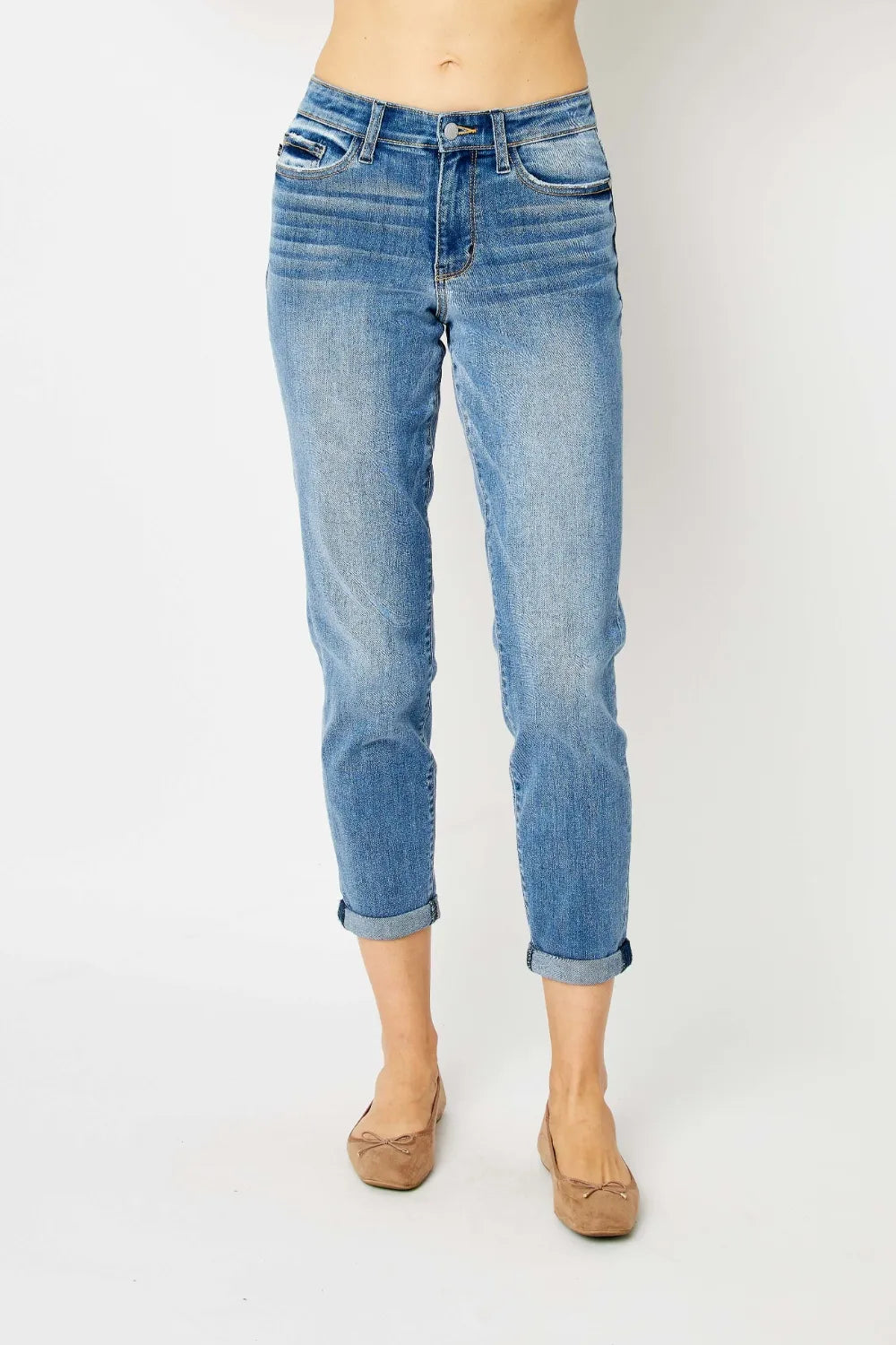 Judy Blue Full Size Cuffed Hem Slim Jeans - Lilixa.store