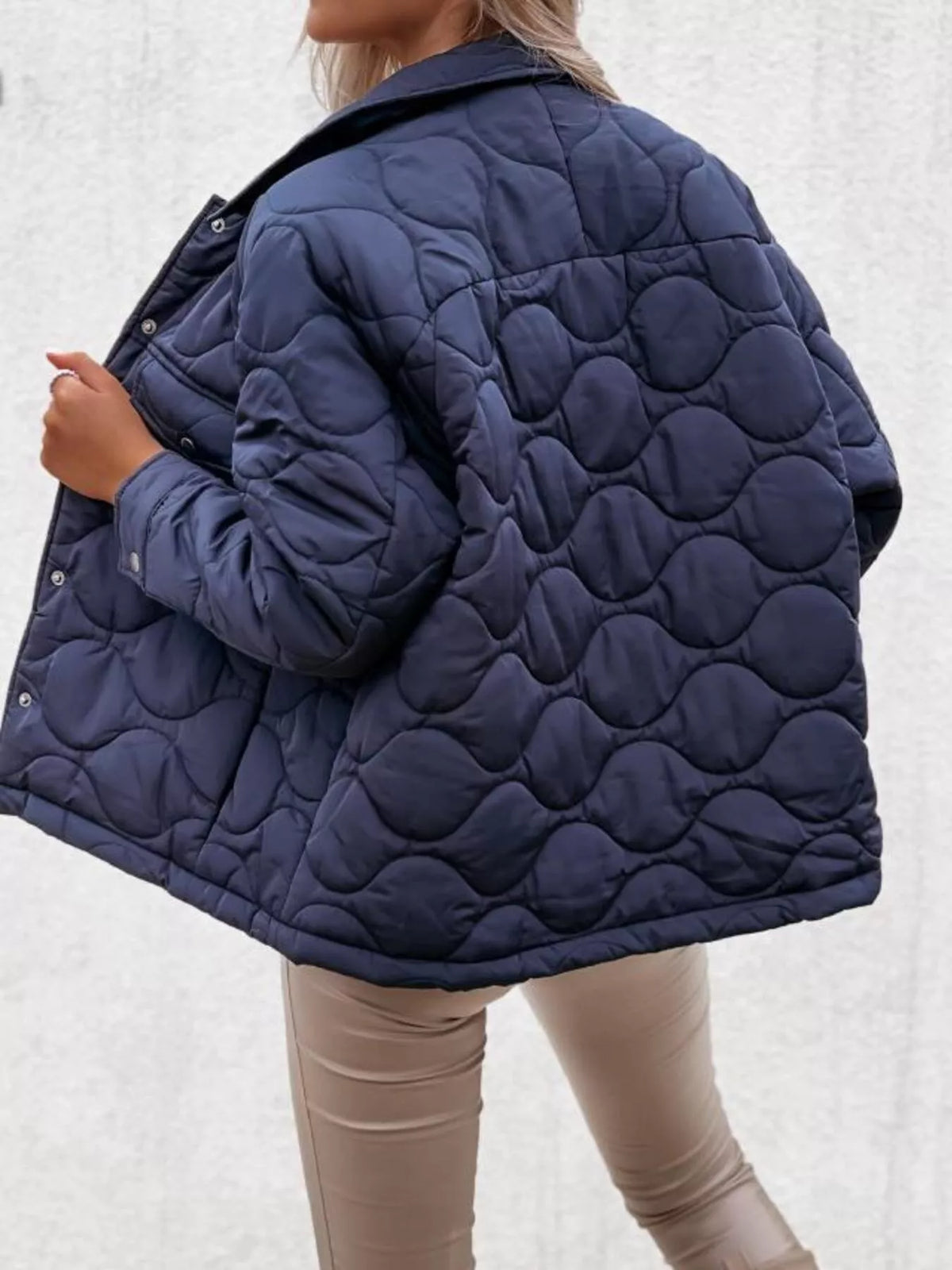 Quilted Snap-Down Casual Jacket, view 5