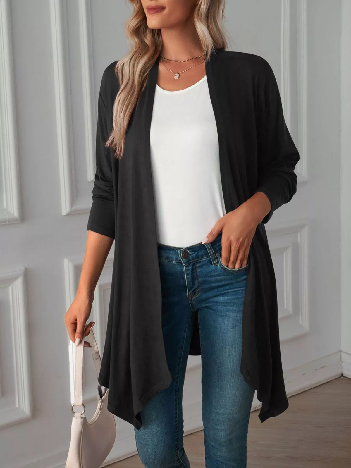 Lightweight Open Front Cardigan - Lilixa.store