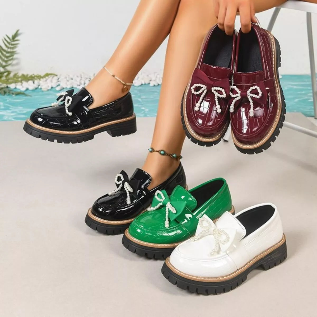 Round Toe Platform Loaferss - Lilixa.store