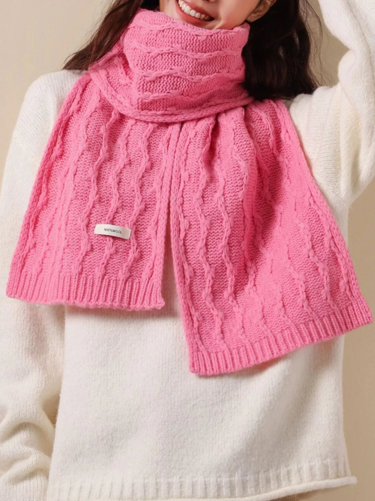 Wool Cozy Cable Knit Scarf - Lilixa.store