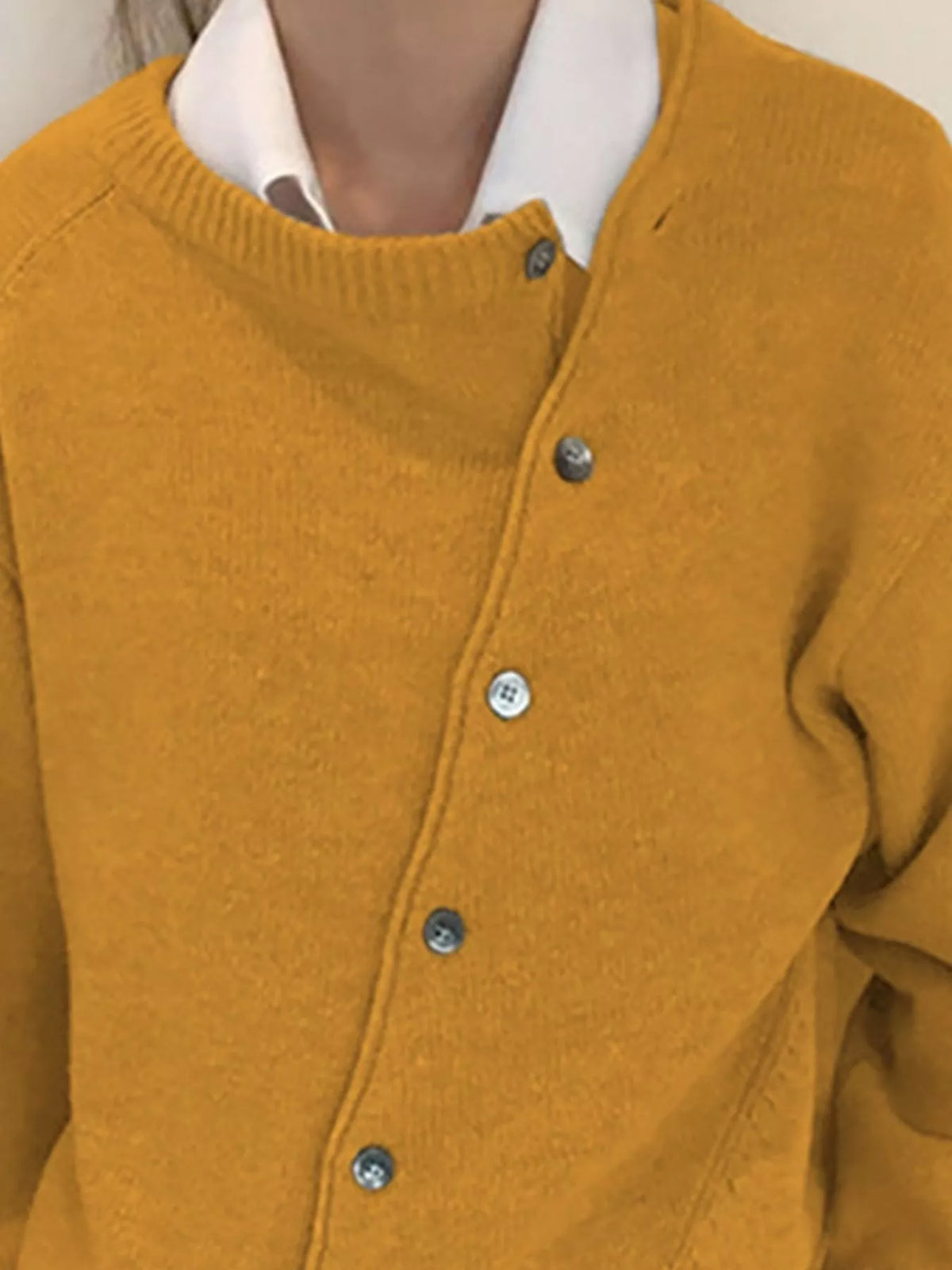 Asymmetric Button-Down Sweater
