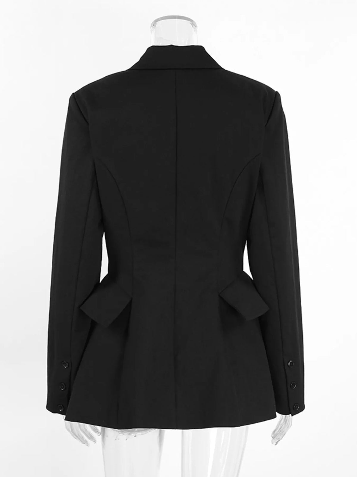 Double-Breasted Blazer with Flap Pockets - Lilixa.store