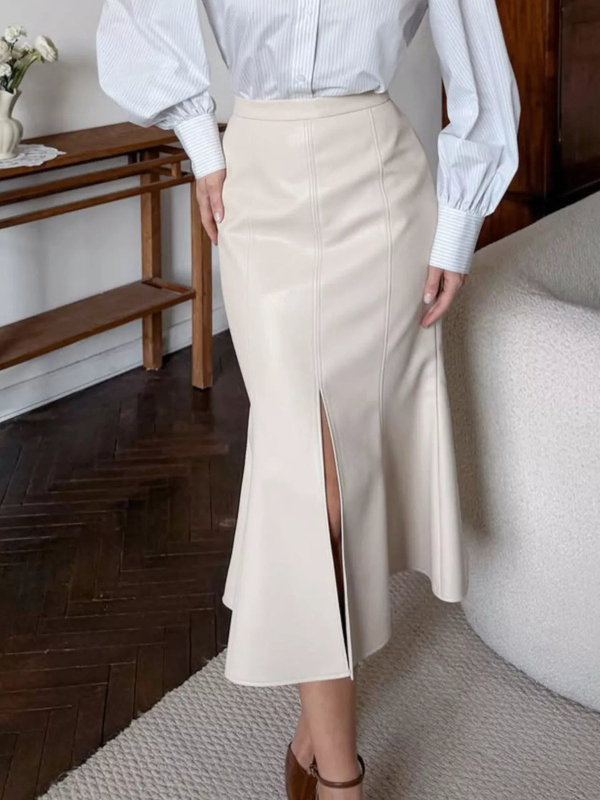 Slit Mermaid Midi Skirt - Lilixa.store
