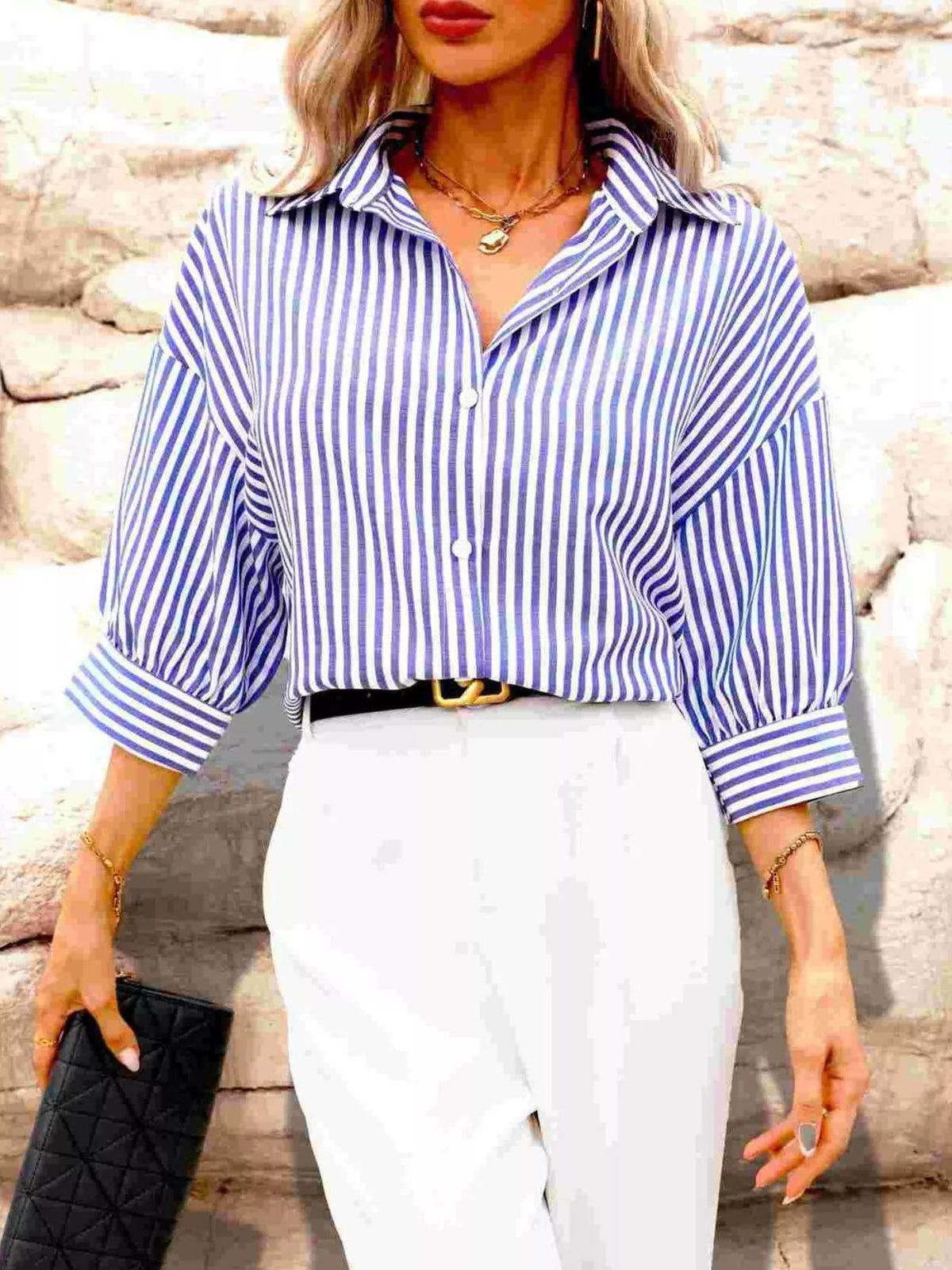 Striped Button-Down Shirt
