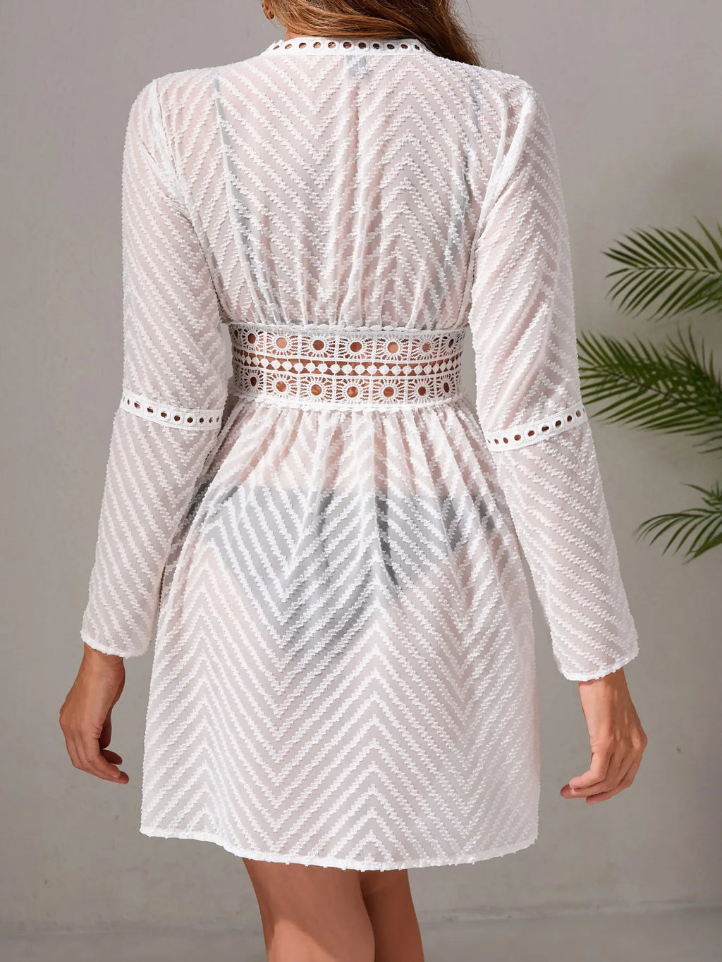 Chevron Crochet Lace Cover-Up - Lilixa.store