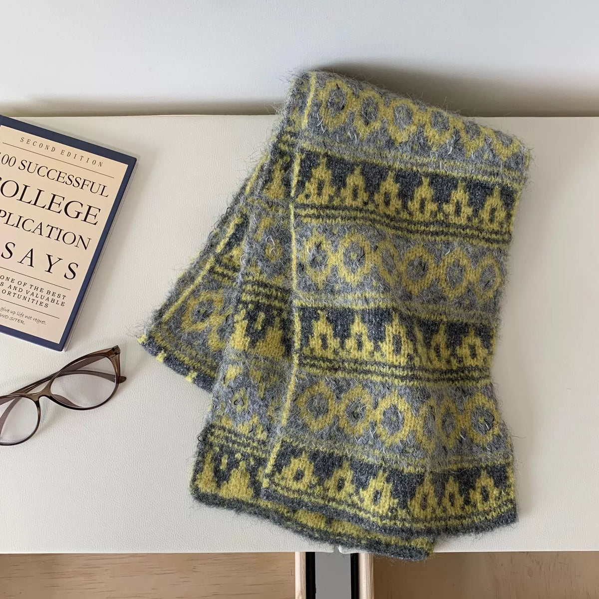 Vintage Knitted Pattern Warm Scarf - Lilixa.store