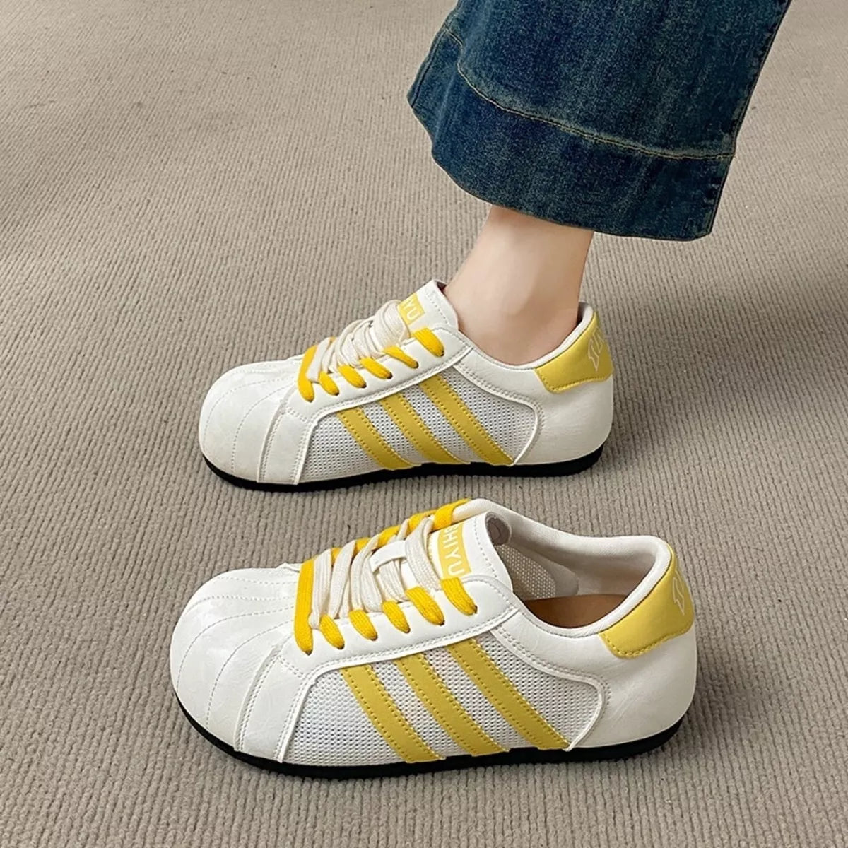 Lace Up Round Toe Sneakers - Lilixa.store
