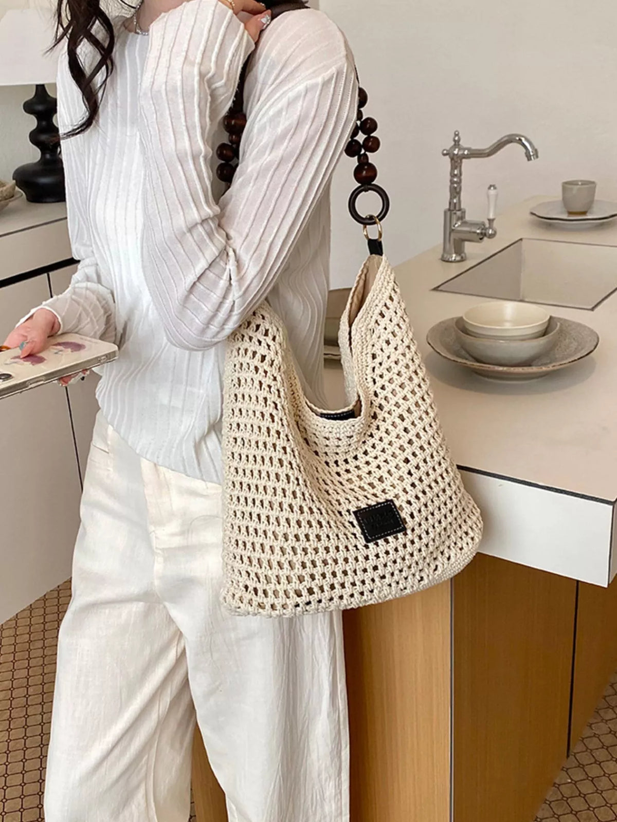 Crochet Knit Shoulder Bag - Lilixa.store