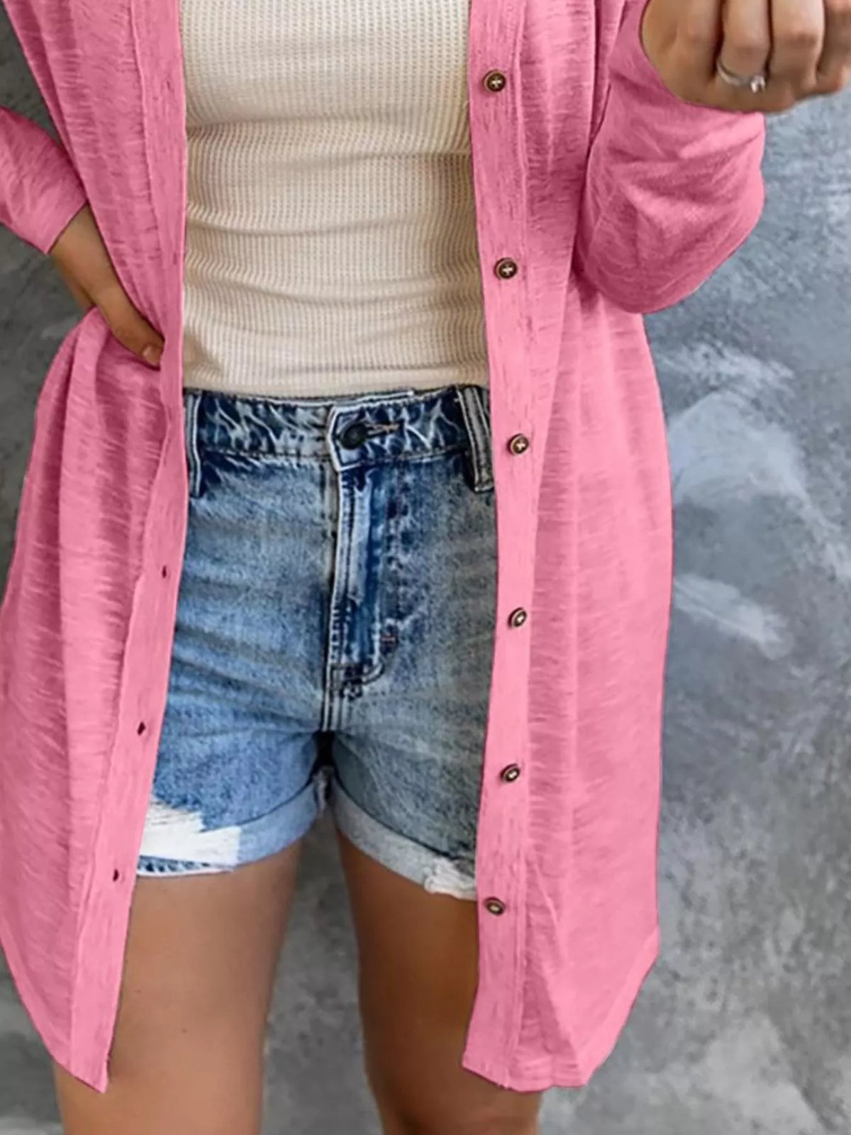 Lightweight Button-Down Cardigan, view 2