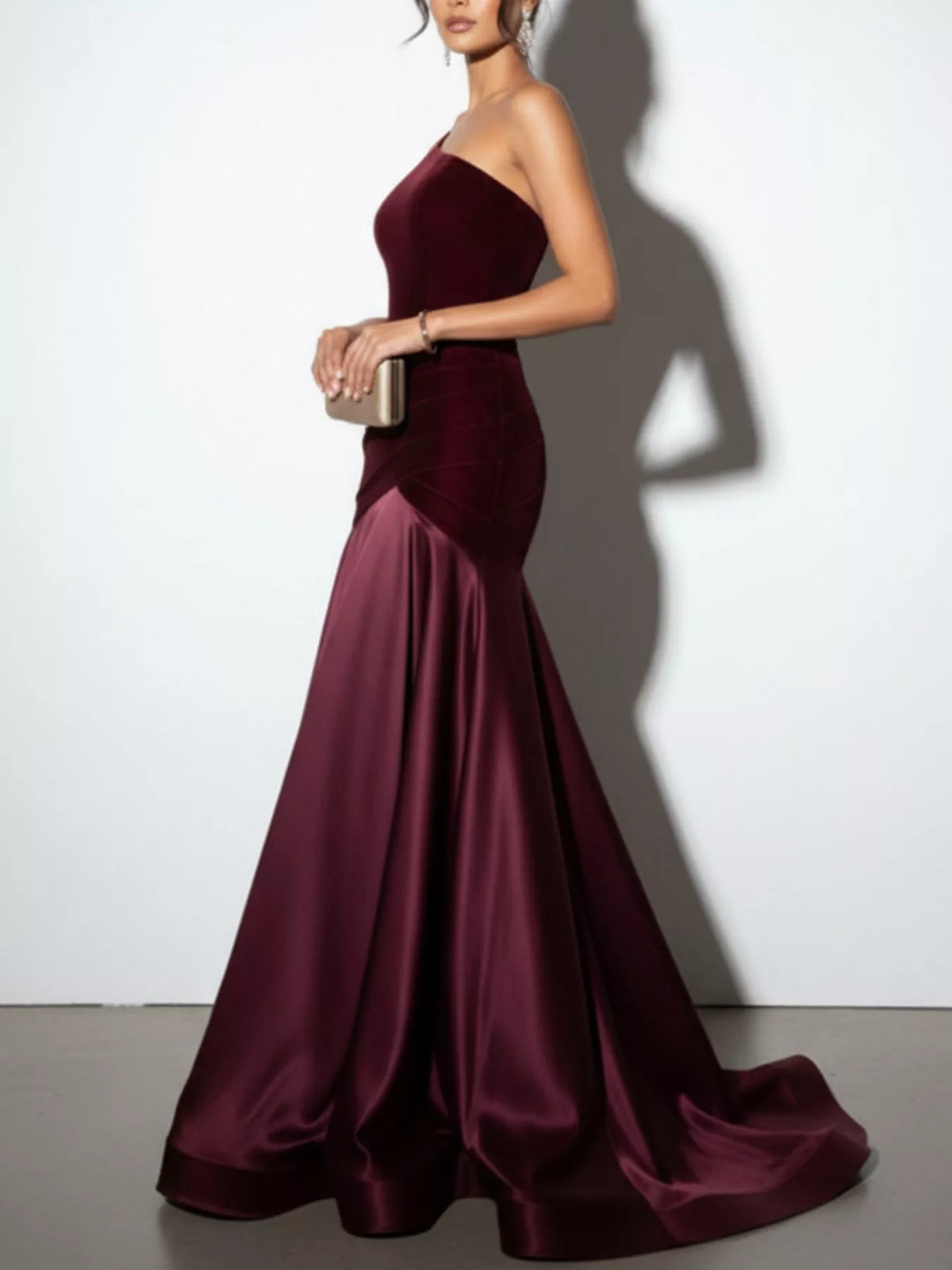 Single Shoulder Floor Length Dress - Lilixa.store