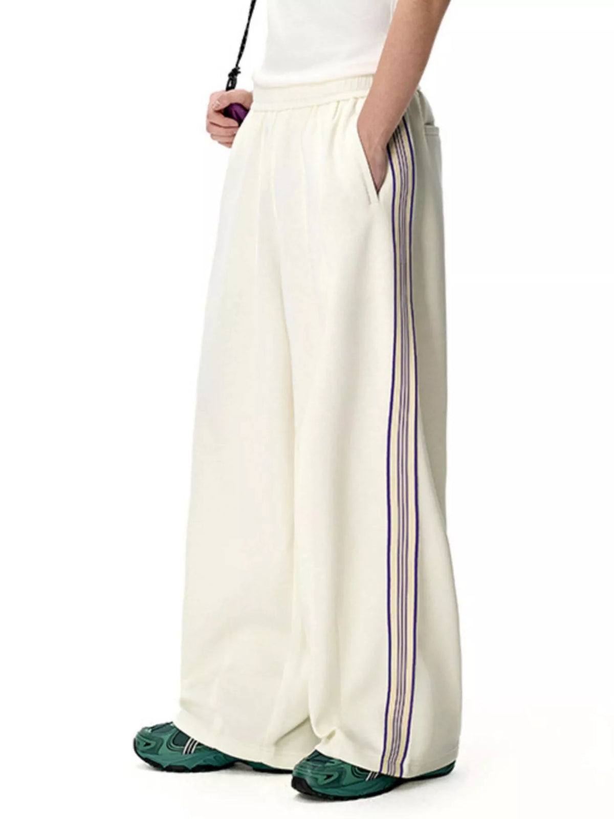 Men's Side Striped Wide Leg Pants, view 6