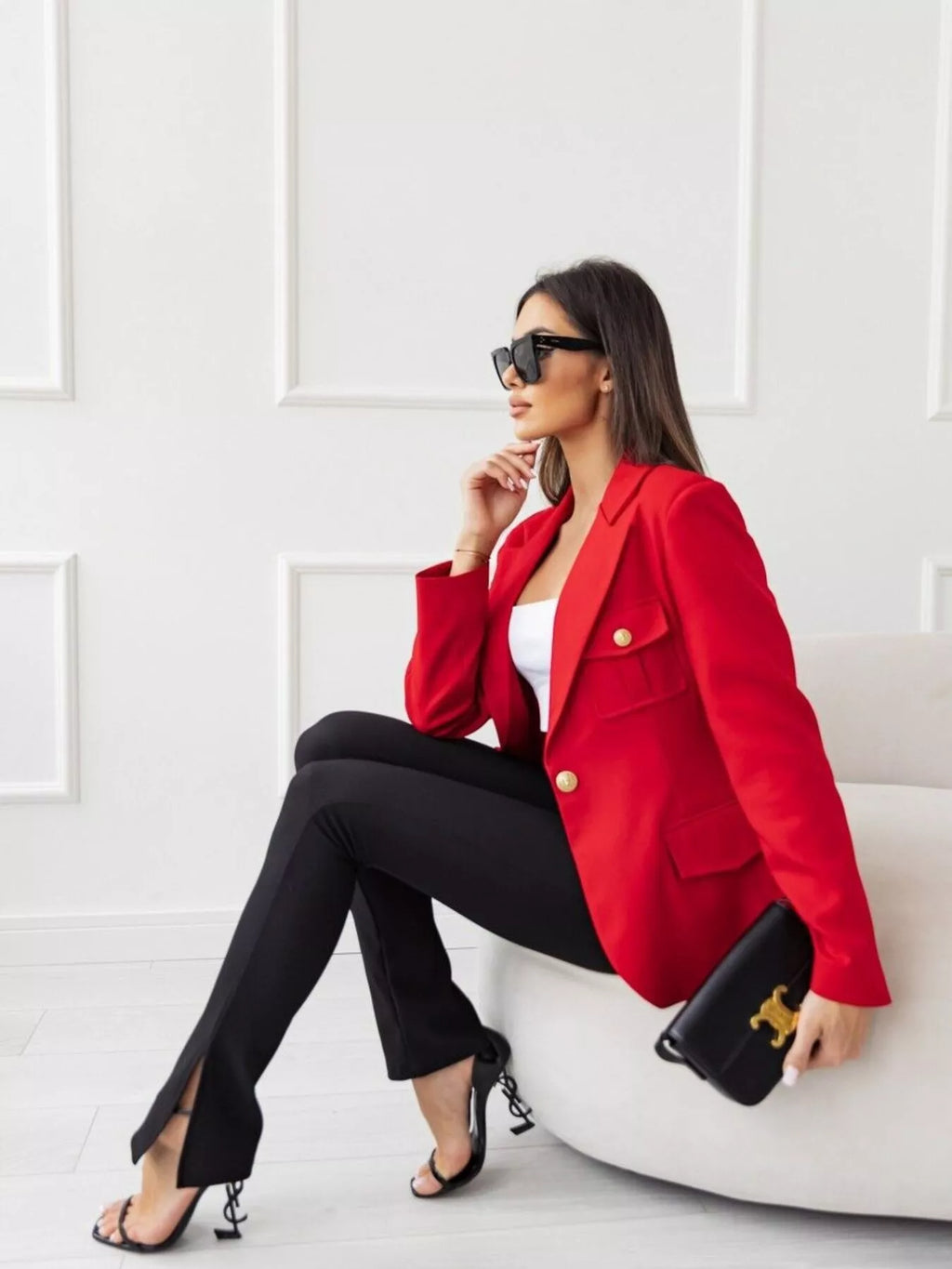 Lapel Collar One Button Blazer - Lilixa.store