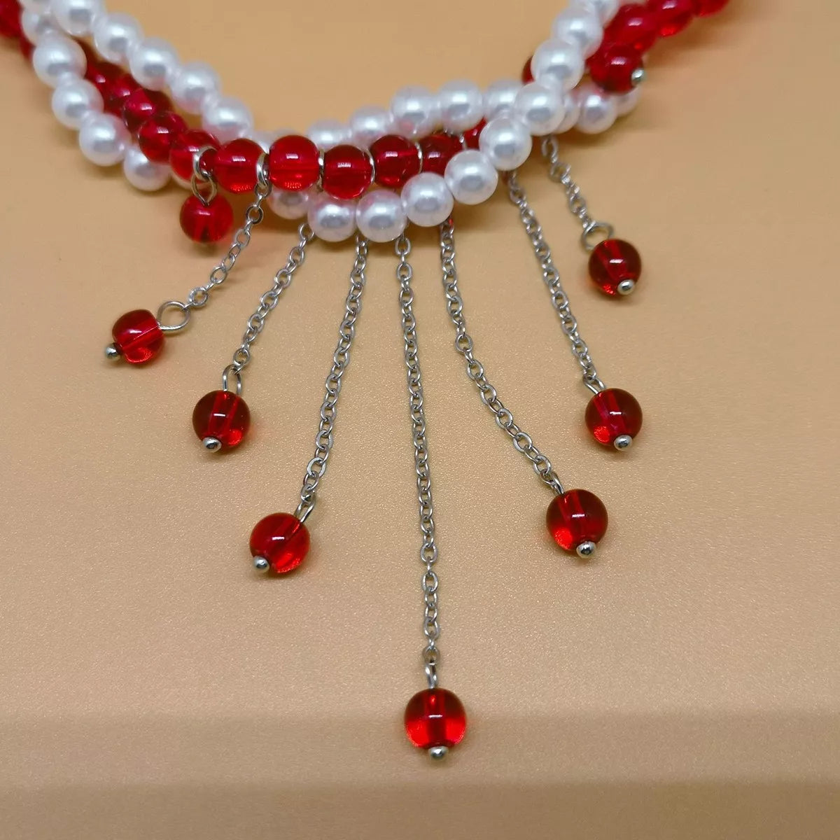 Twisted Bead Tassel Necklace