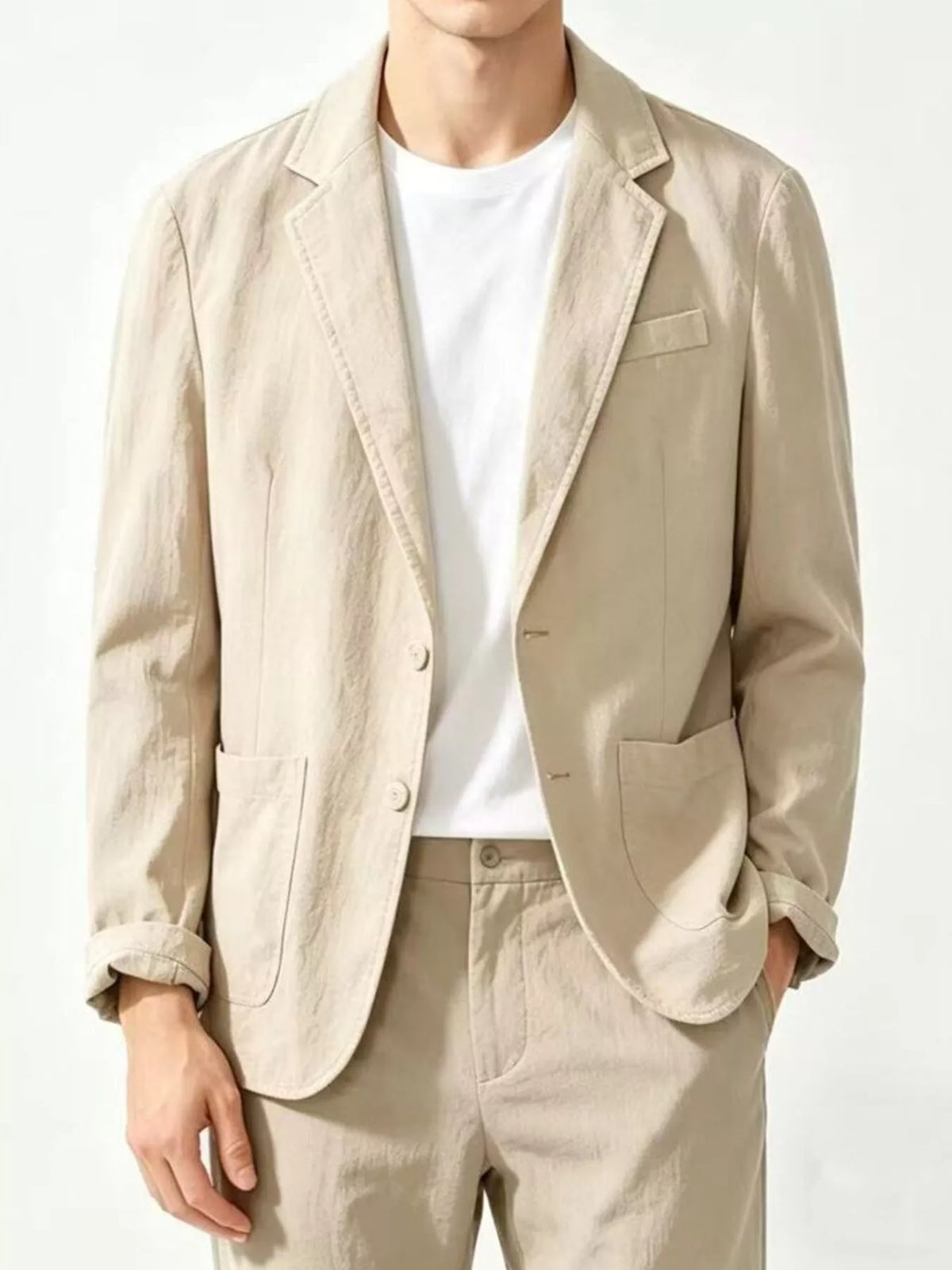 Men's Plus Size Button Up Long Sleeve Blazer - Lilixa.store