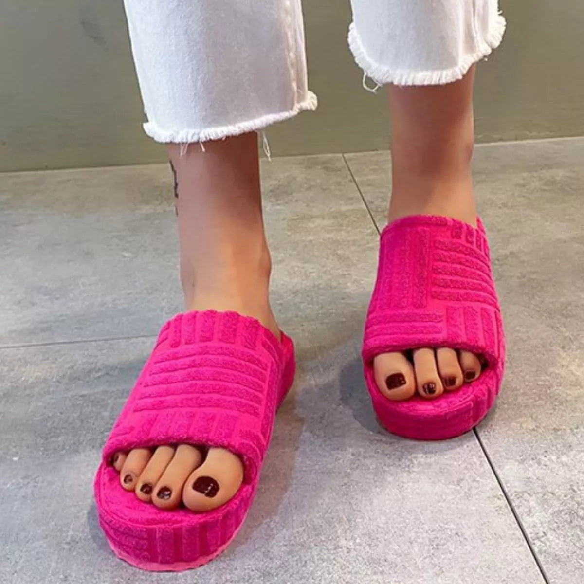 Open Toe Platform Slippers - Lilixa.store