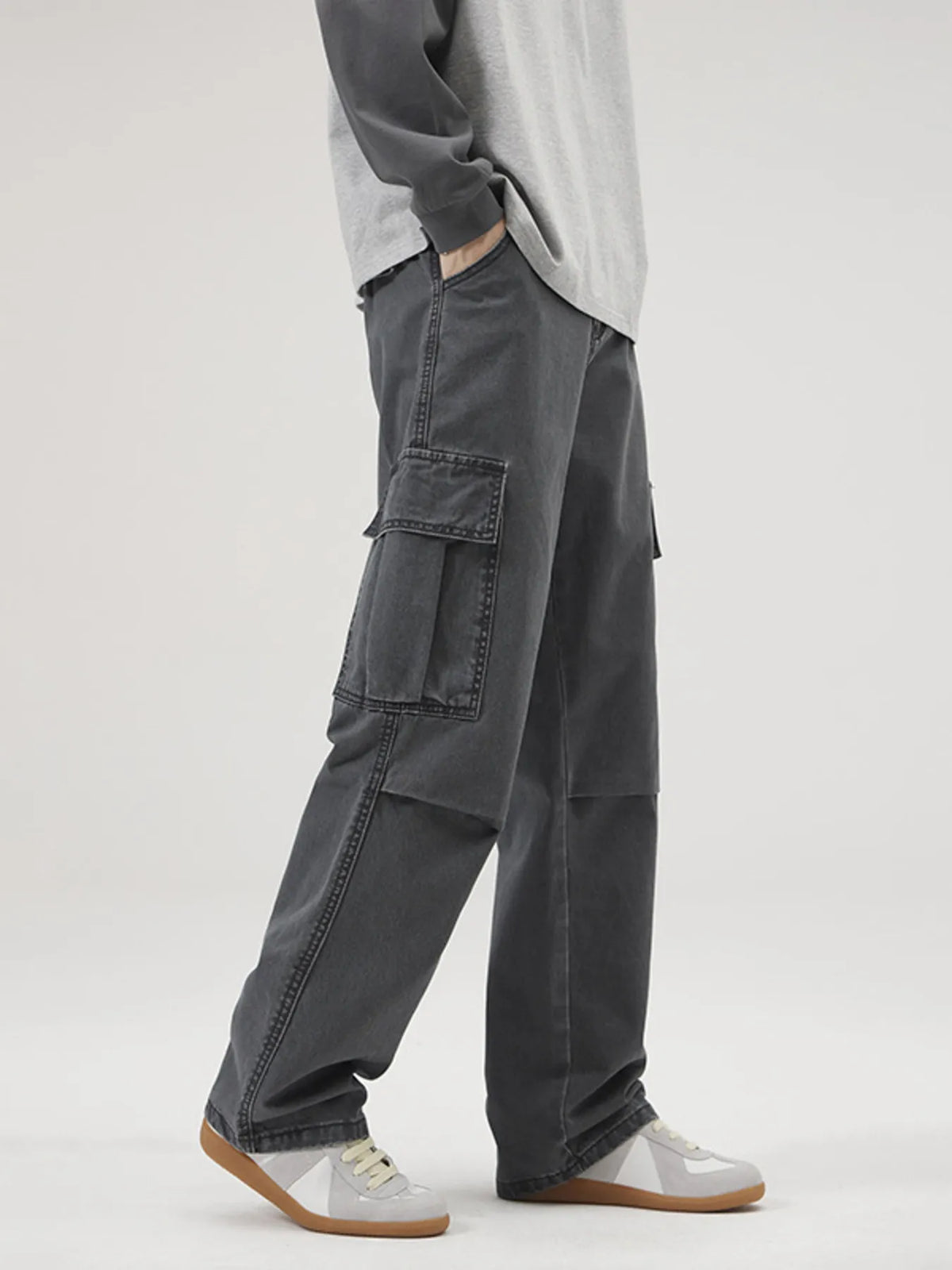 Men's Full Size Loose Fit Cargo Pants Plus Size, view 3