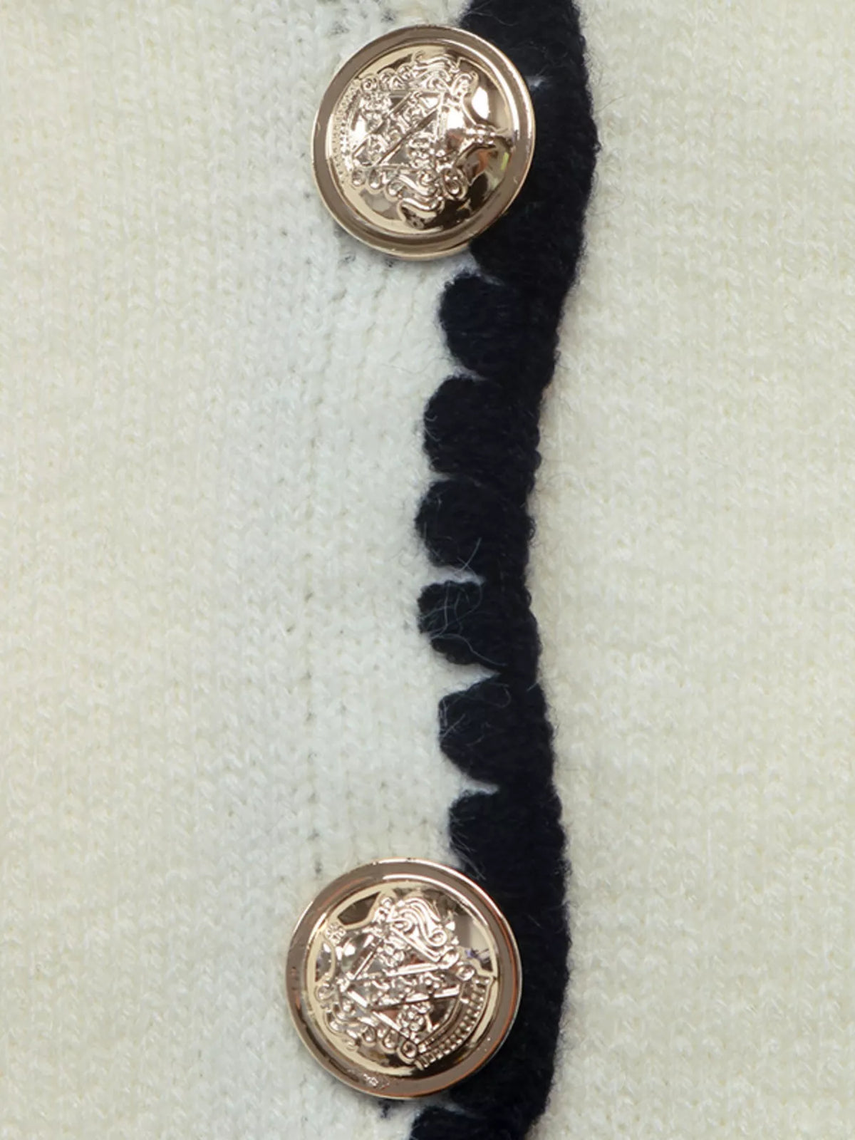 Contrast Trim V-Neck Button-Down Cardigan in Beige, view 10